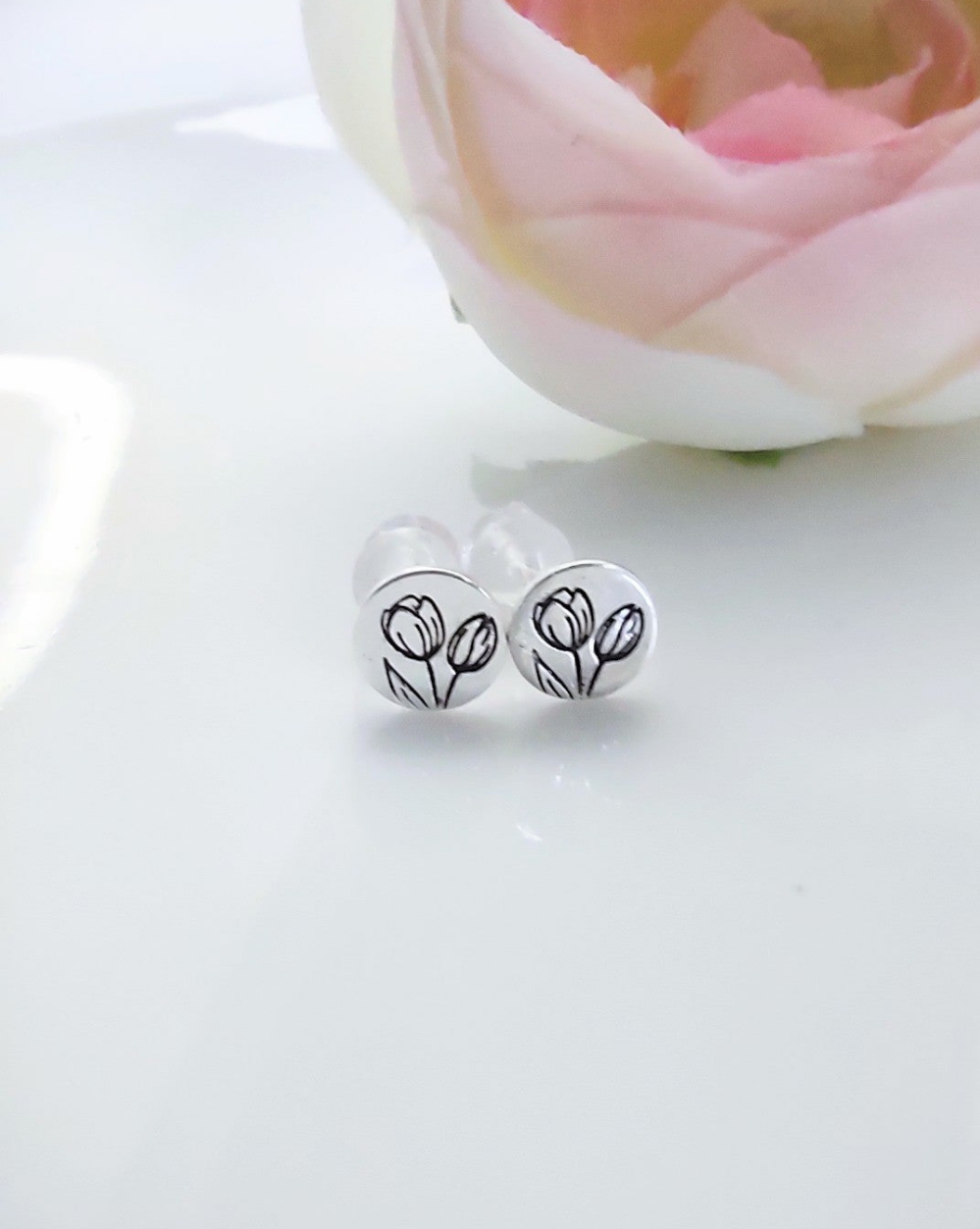 Tulip Sterling Silver Earrings