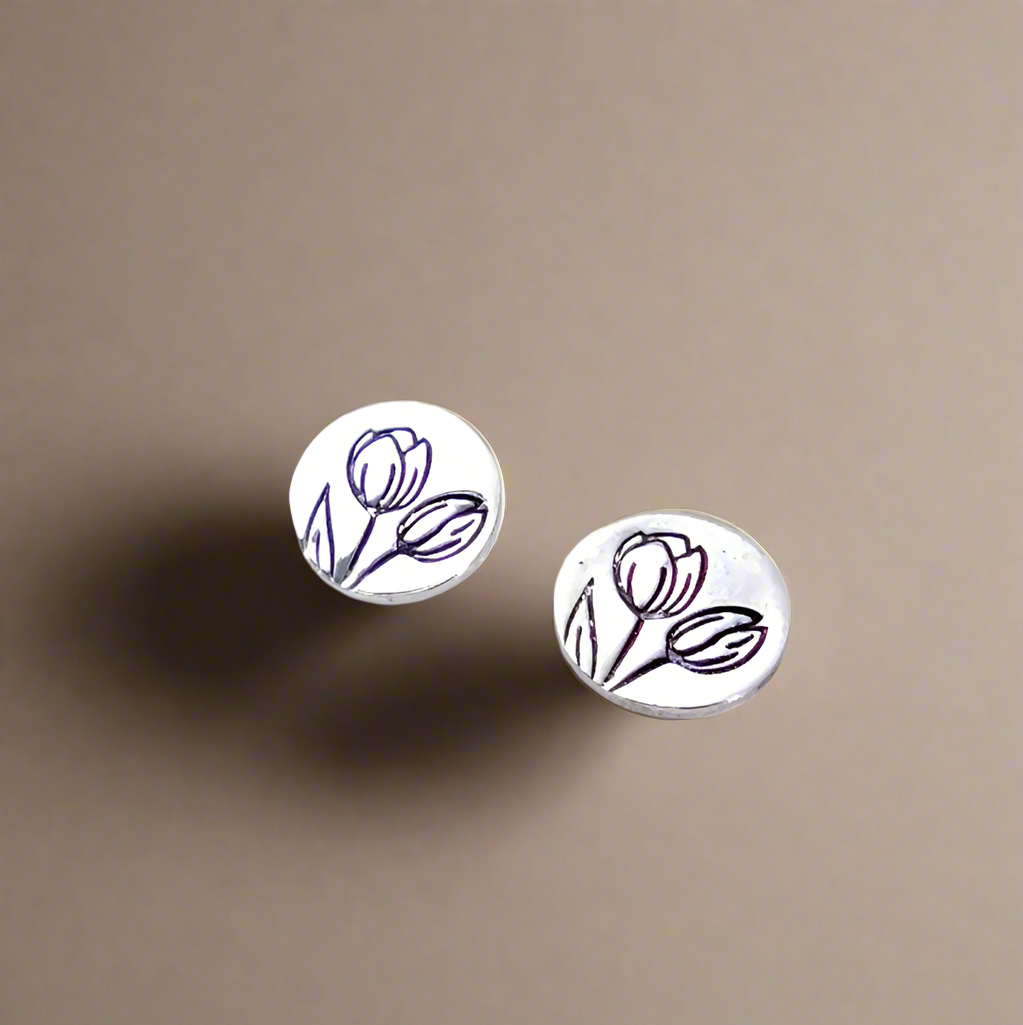 Tulip Sterling Silver Earrings