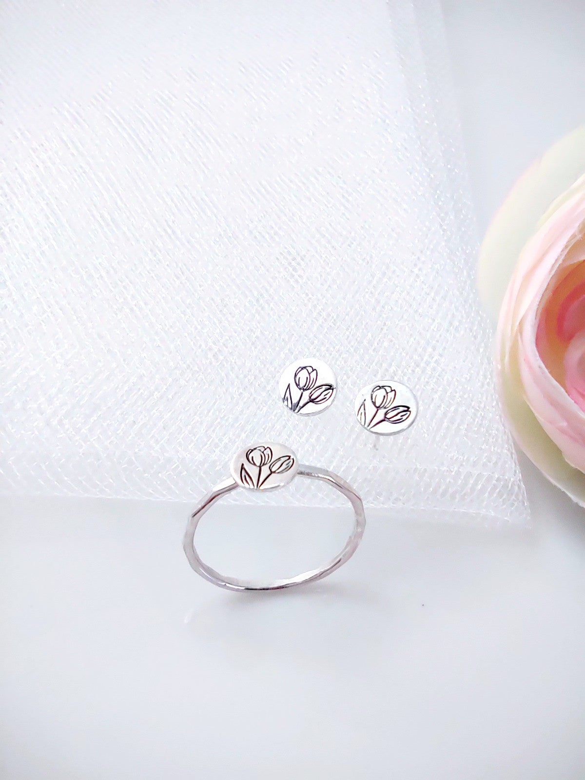 Tulip Sterling Silver Earrings