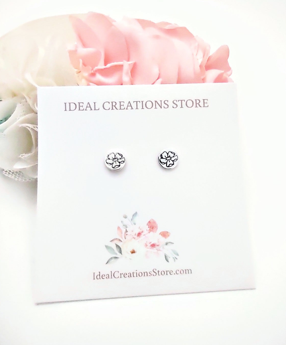 Cosmos flower stud earrings