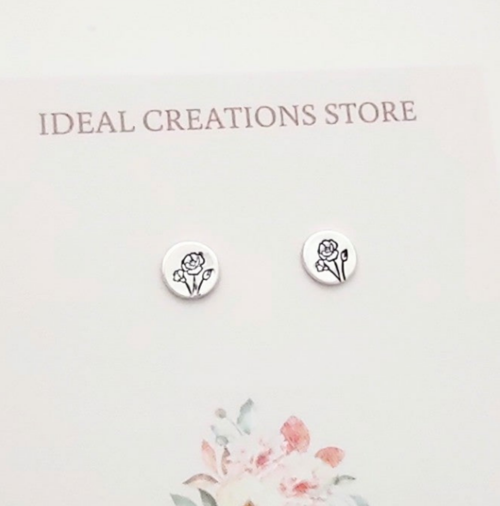 Tiny flowers studs