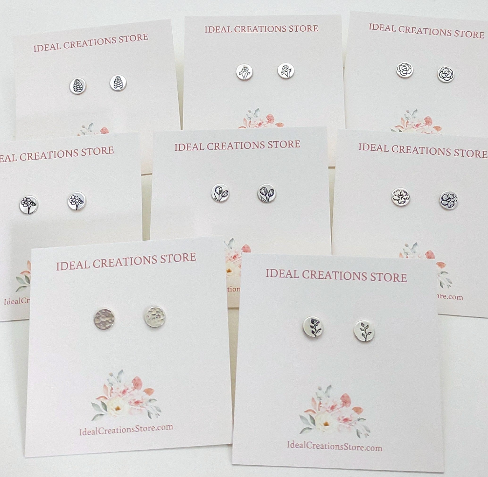 Minimalist hammered studs