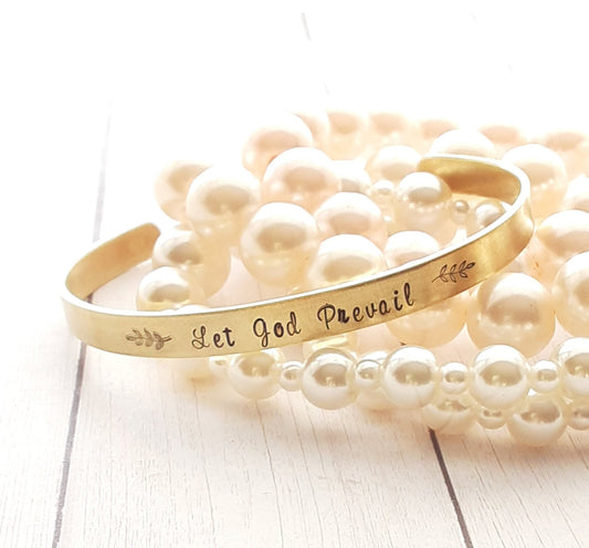 Let God Prevail brass bracelet
