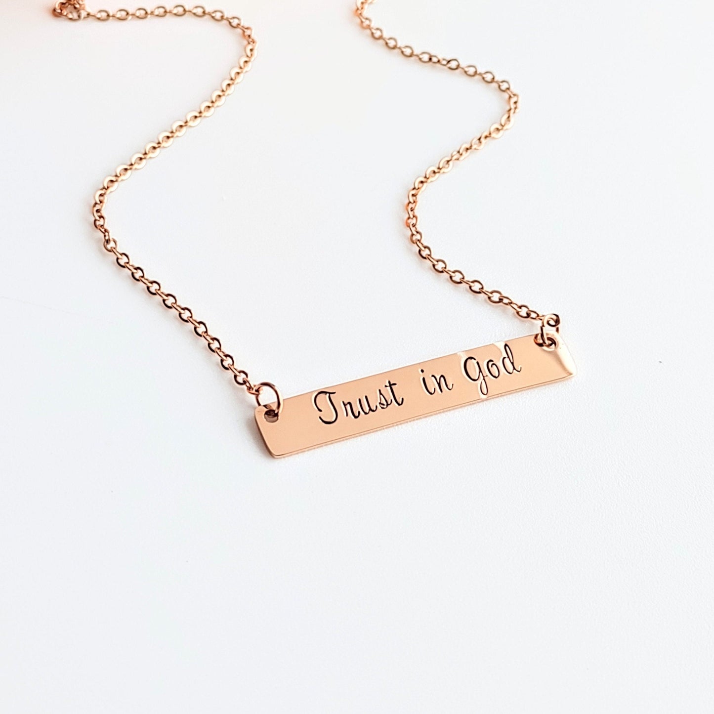 Trust in the Lord bar necklace: Proverbs 3:5-6