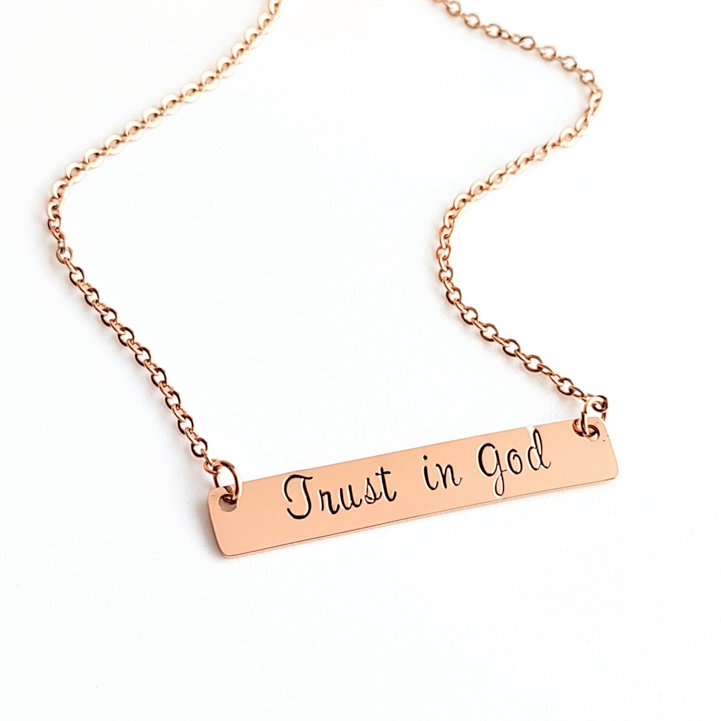Trust in the Lord bar necklace: Proverbs 3:5-6