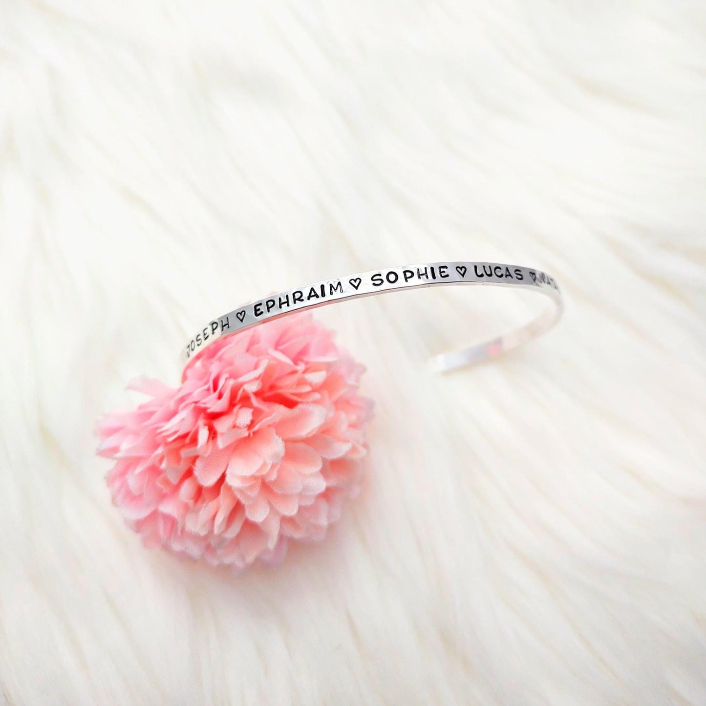 Name bracelet for mom: Sterling silver bracelet