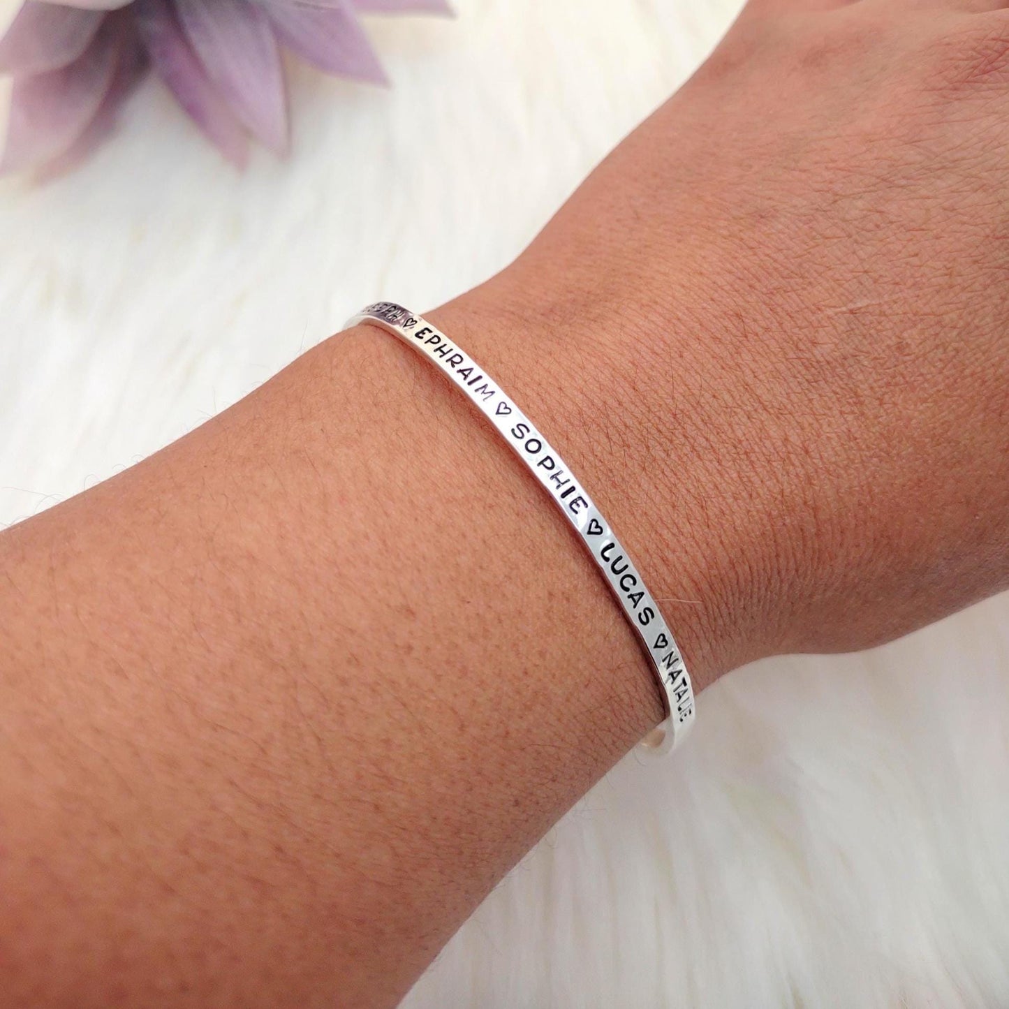 Name bracelet for mom: Sterling silver bracelet