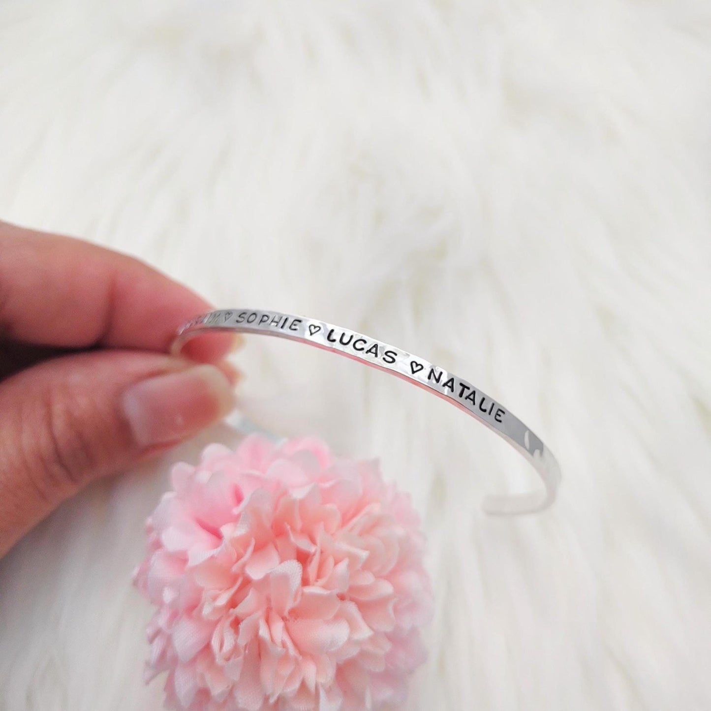 Name bracelet for mom: Sterling silver bracelet