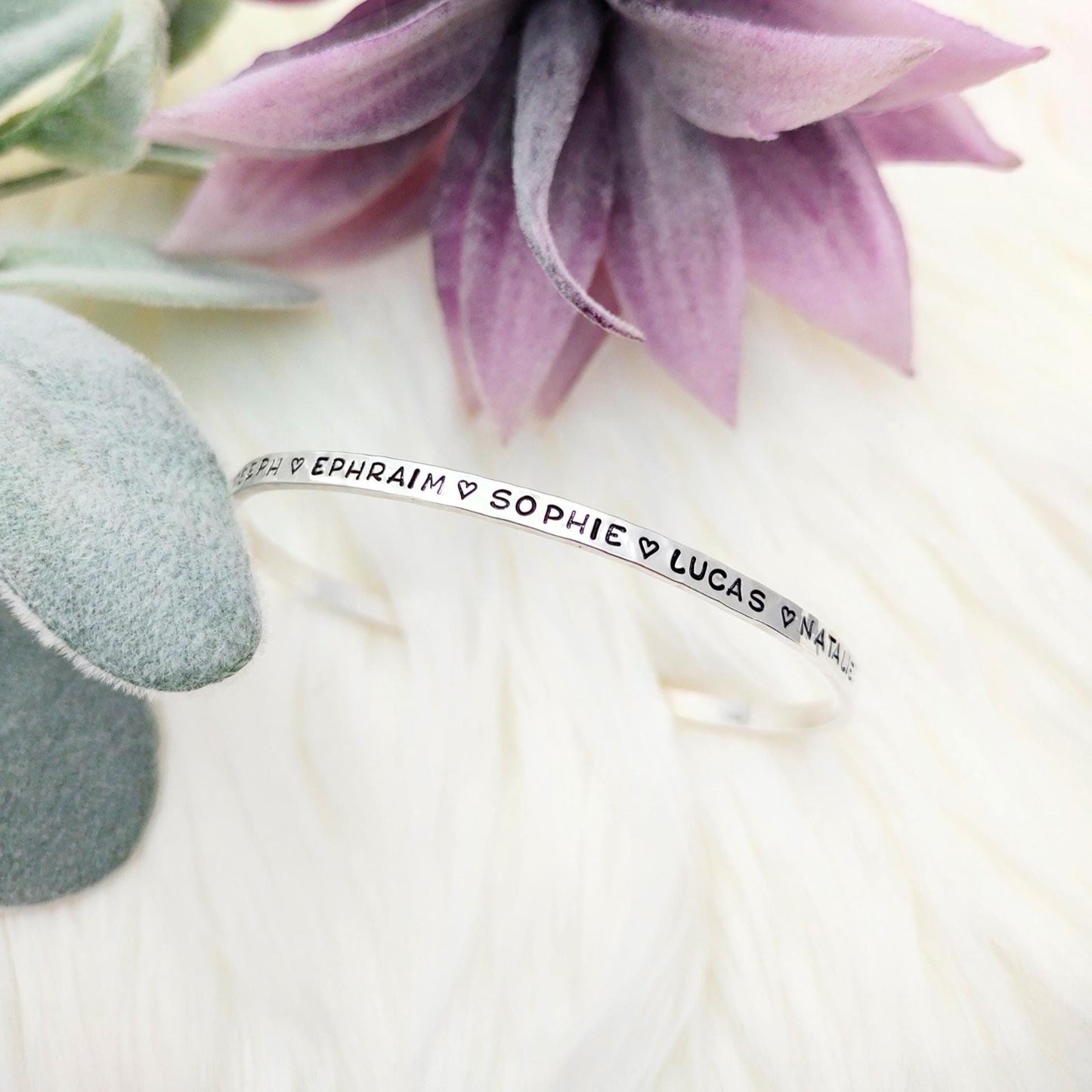 Name bracelet for mom: Sterling silver bracelet