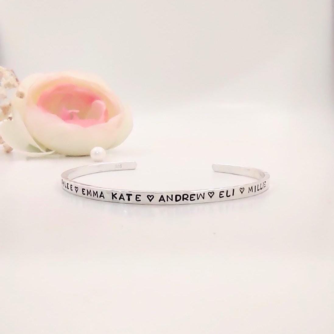 Name bracelet for mom: Sterling silver bracelet