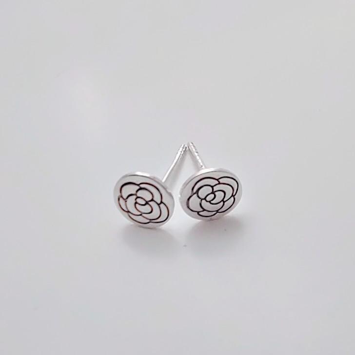 Sterling Silver Rose Stud Earrings