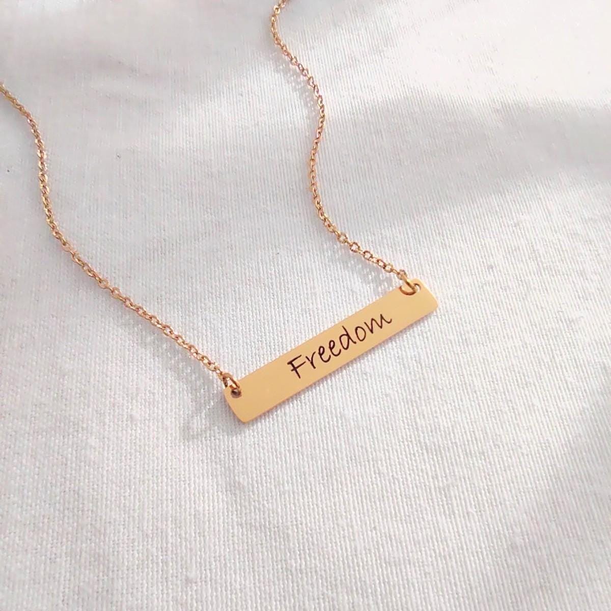 Charlie Kirk necklace, freedom bar necklace, in memory of Charlie Kirk, the turning point, gold and silver