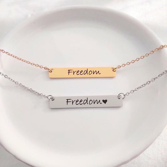 Charlie Kirk necklace, freedom bar necklace, in memory of Charlie Kirk, the turning point, gold and silver