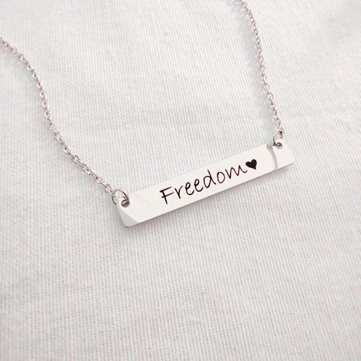 Charlie Kirk necklace, freedom bar necklace, in memory of Charlie Kirk, the turning point, gold and silver