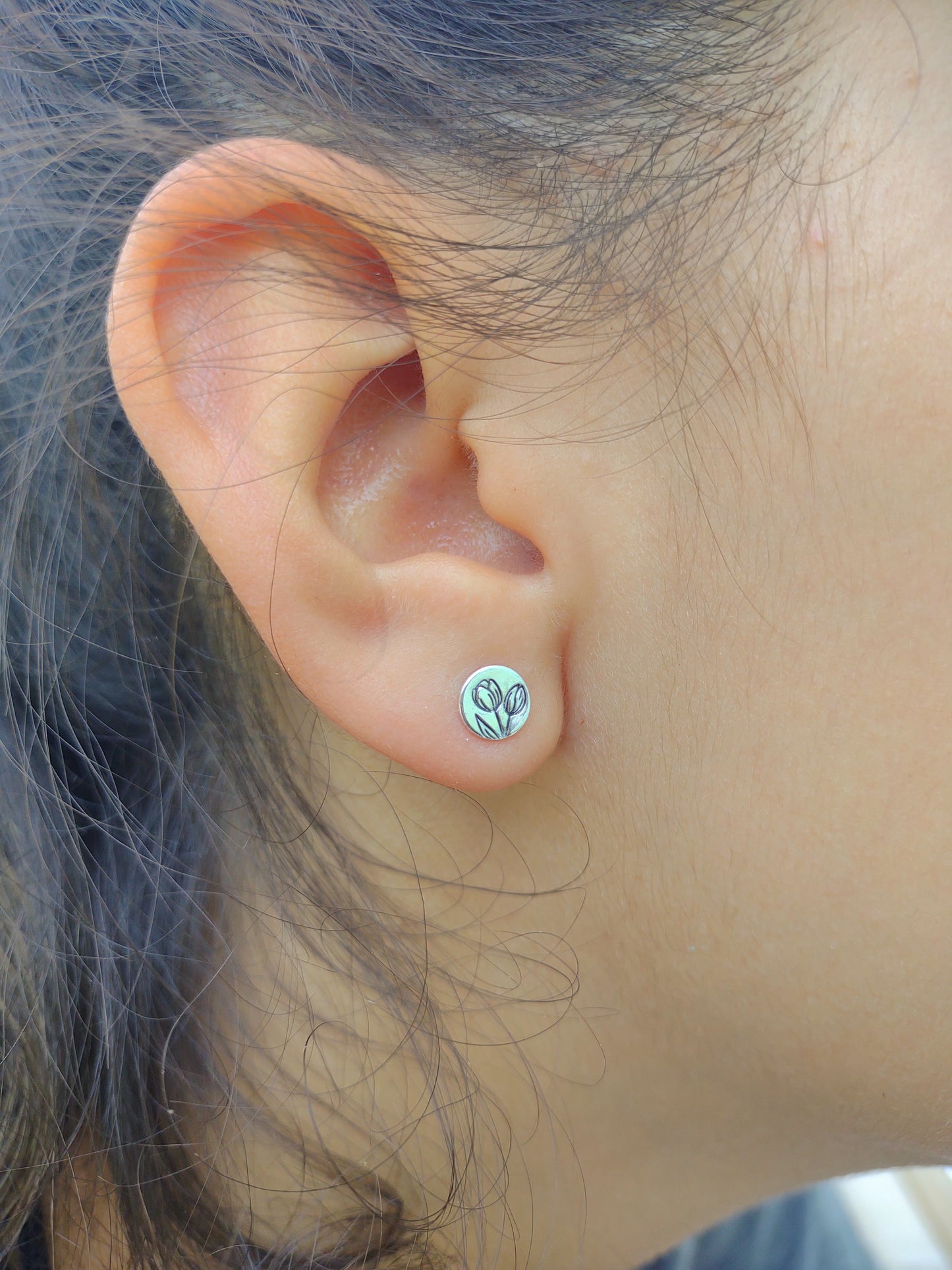 Tulip Sterling Silver Earrings