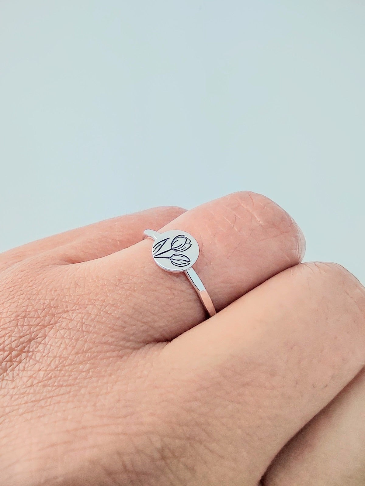 Sterling silver tulip ring
