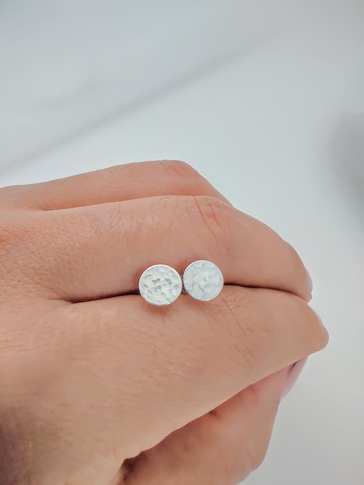 Minimalist hammered studs
